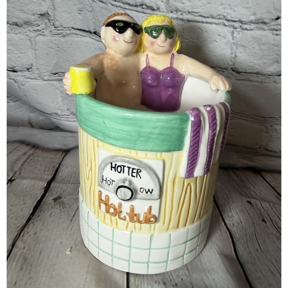 VTG 1997 Lotus Hot Hotter Tub Novelty Cup Planter Utensil Holder Pool Party